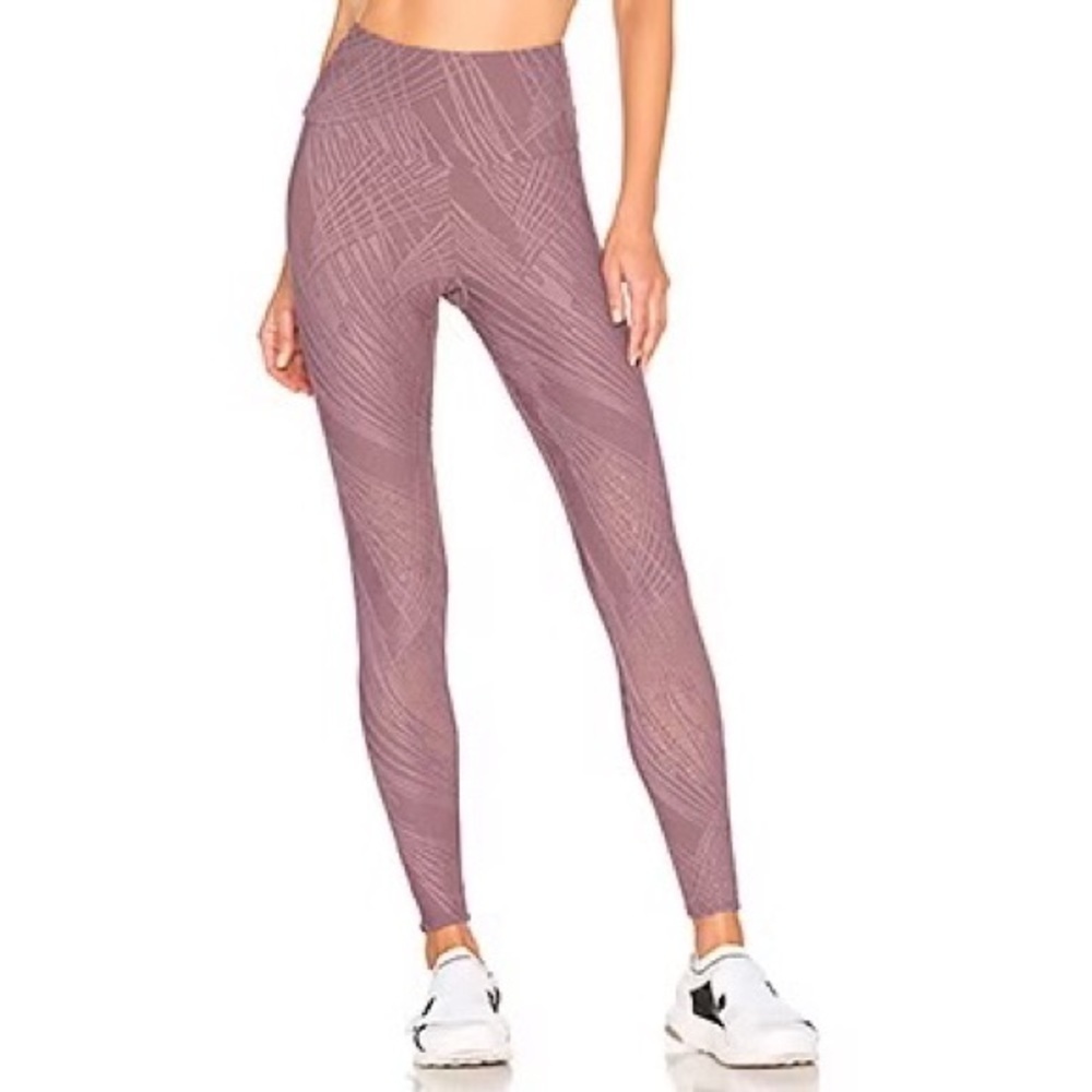 Onzie Selenite Midi Legging High Rise Perforated Yoga Leggings Dusty Pink Sz XS